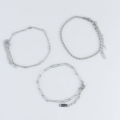 Narelle Waterproof Twisted Chain Trio Bracelet Set