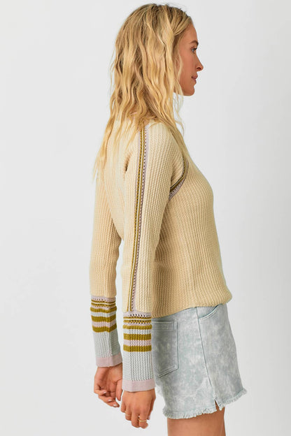 Oatmilk Stripe Sweater Top