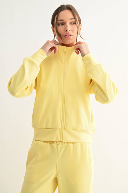 Luxe Sand Wash Rib Zip Jacket my Mono B