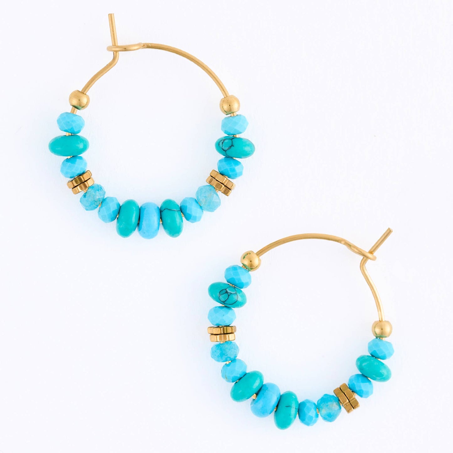 Narelle Waterproof Gemstone Beaded Hoop Earrings
