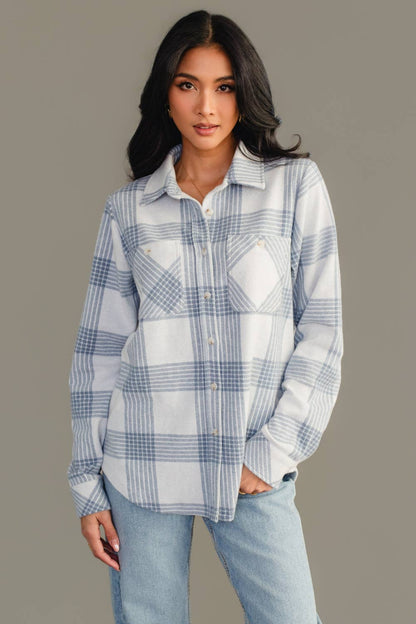 PRE ORDER Blue Skies Plaid Button Up