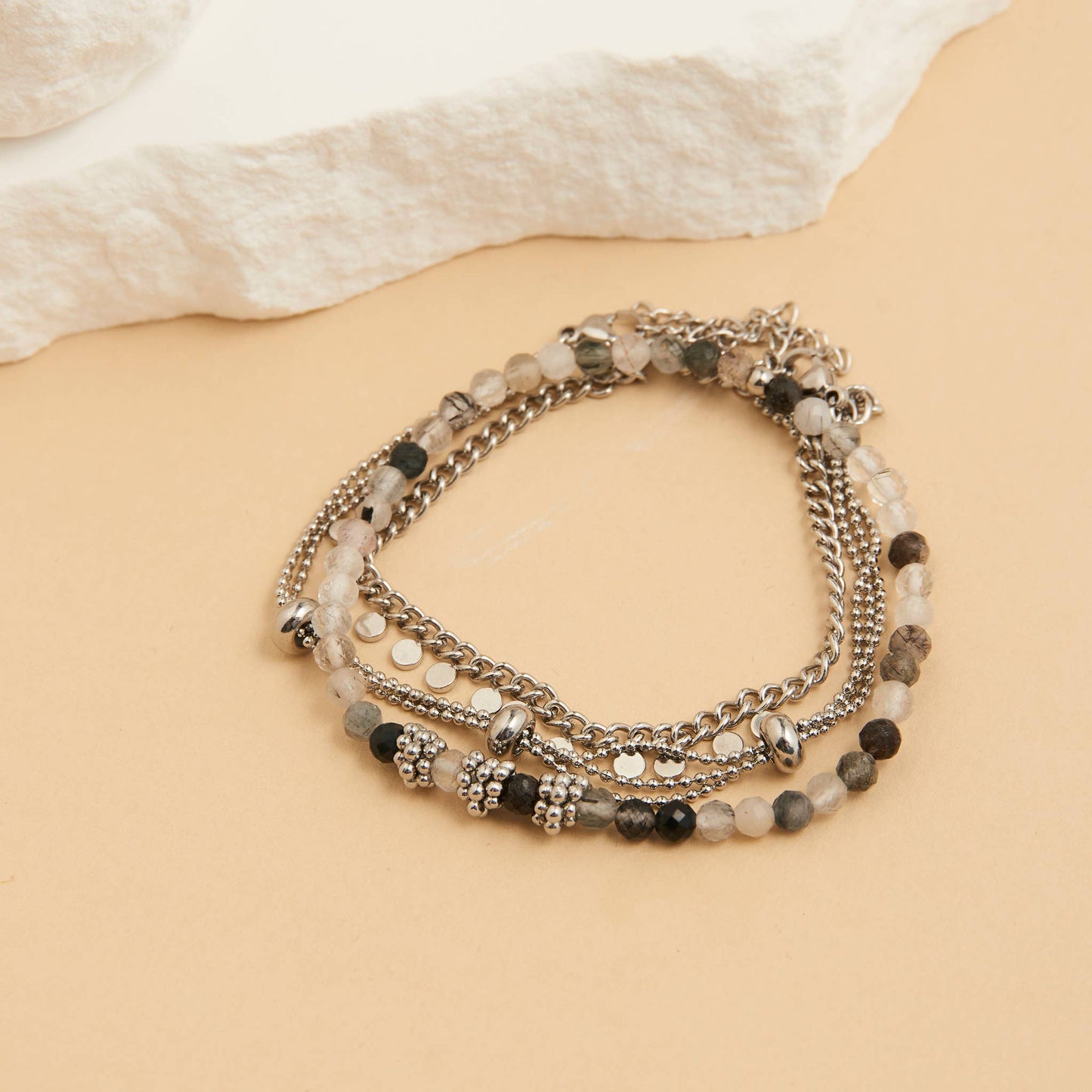 Narelle Waterproof Beaded Chain 3-Piece Bracelet Set
