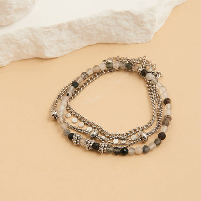 Narelle Waterproof Beaded Chain 3-Piece Bracelet Set