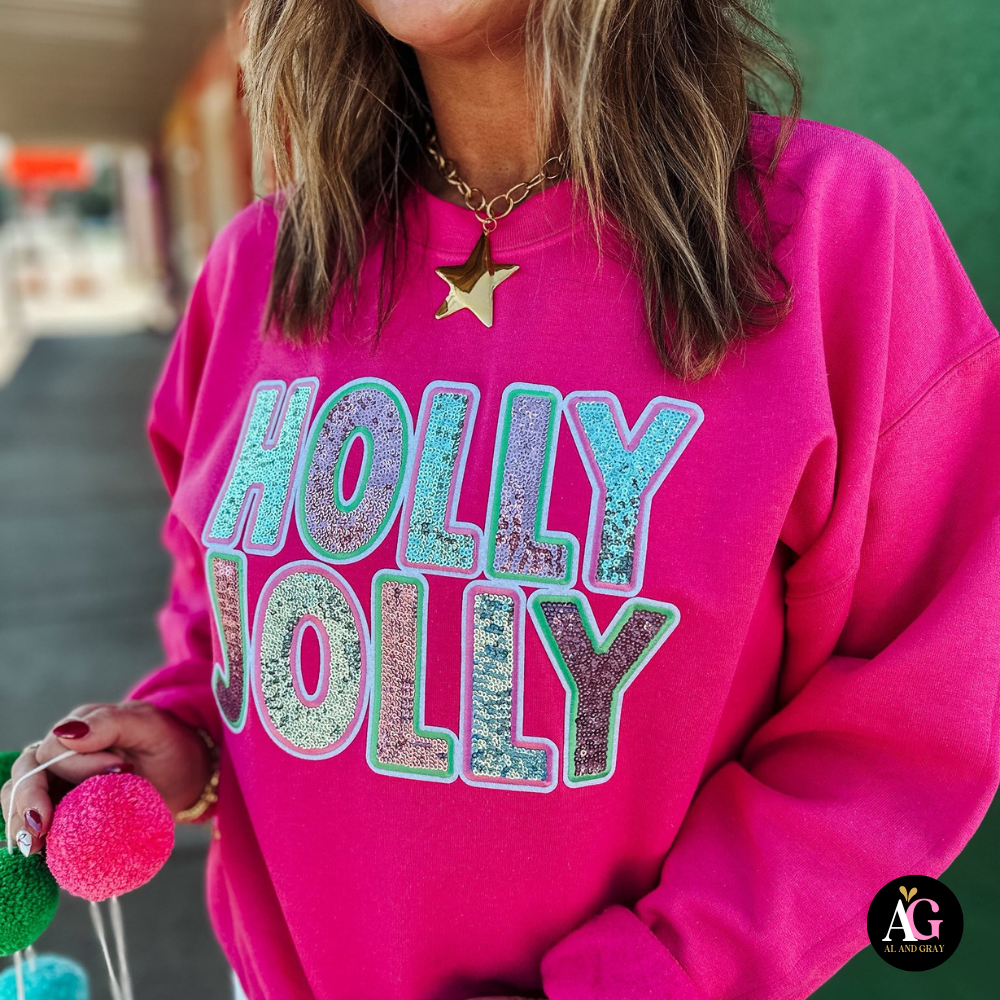 Sequin Holly Jolly Sweatshirt