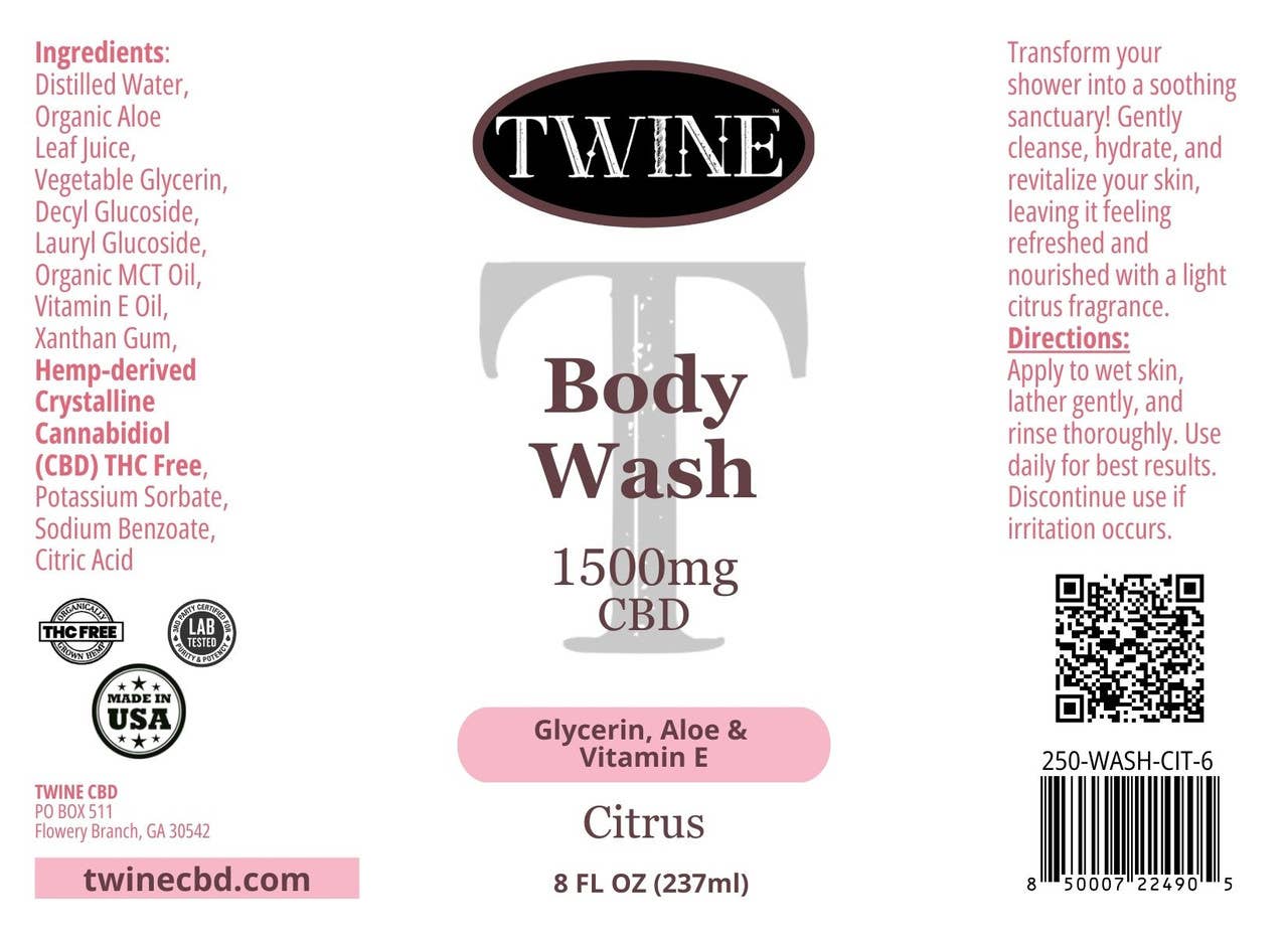 1500mg CBD Body Wash 99% Pure Organic CBD Isolate THC Free