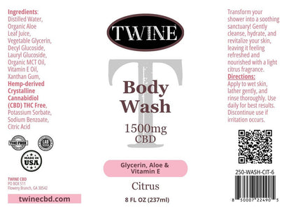 1500mg CBD Body Wash 99% Pure Organic CBD Isolate THC Free