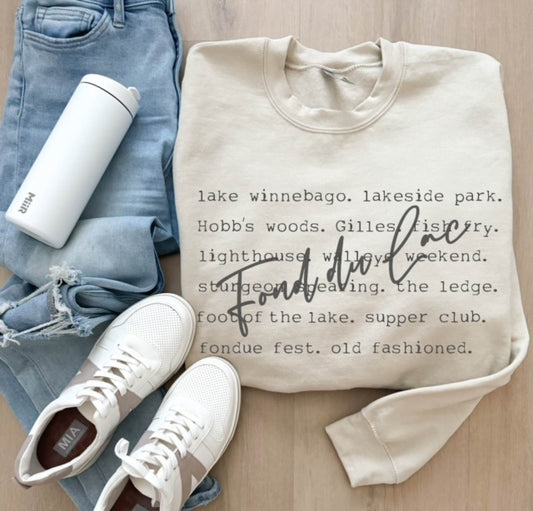 Fond du Lac Words Sweatshirt