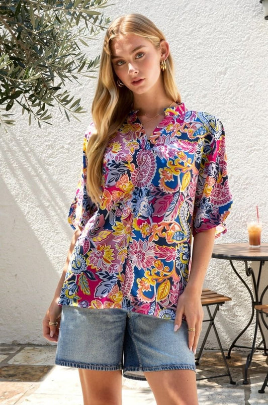 Boldly Blooming Top by Dear Scarlett
