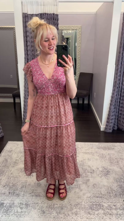 Blushing Bloom Dress in Raspberry by Mystree