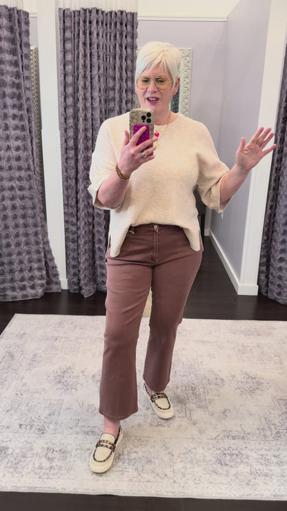 Jeanne Mid Rise Jeans in Raisin by Dear John