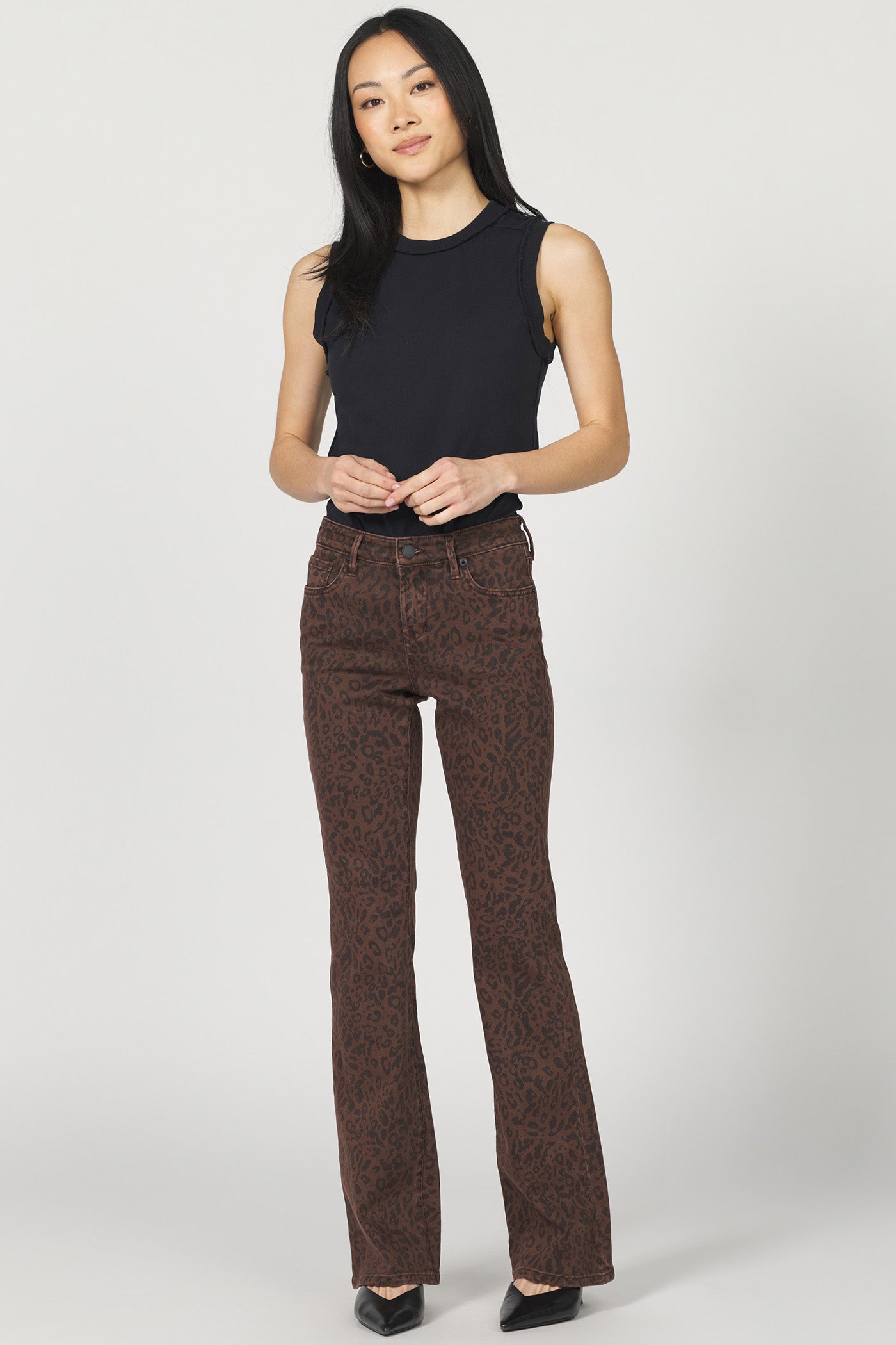 Jaxtyn Mid Rise Leopard Print Jeans by Dear John