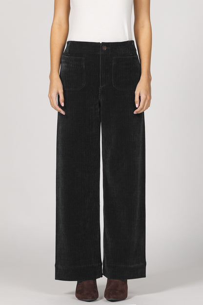 Audrey High Rise Corduroy Pants in Black by Dear John