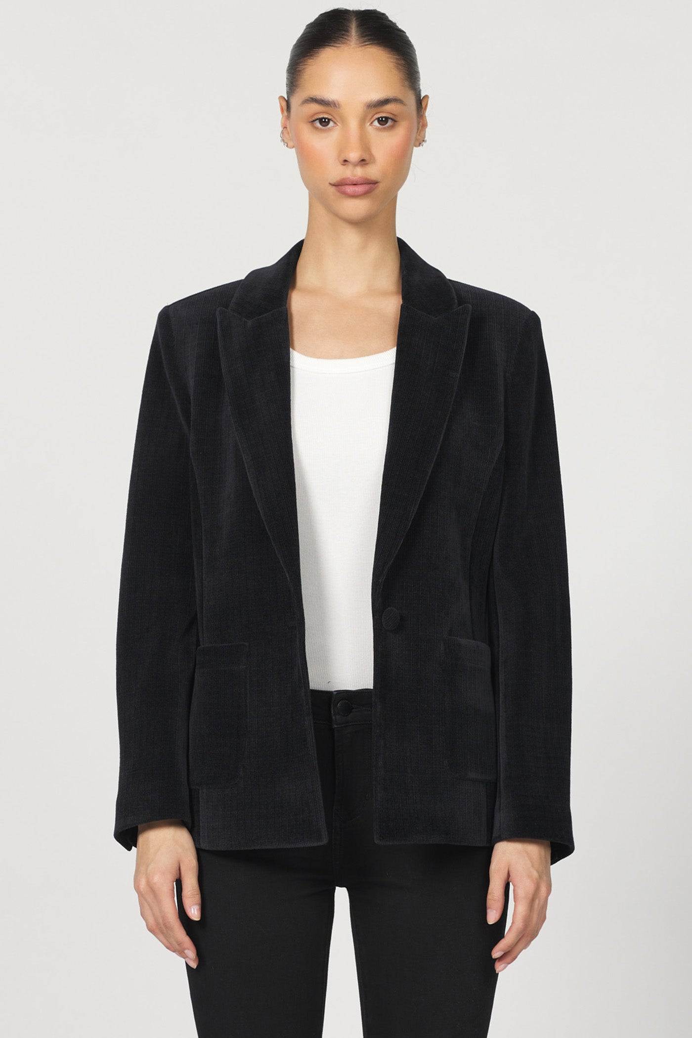 Elfie Corduroy Blazer in Black by Dear John