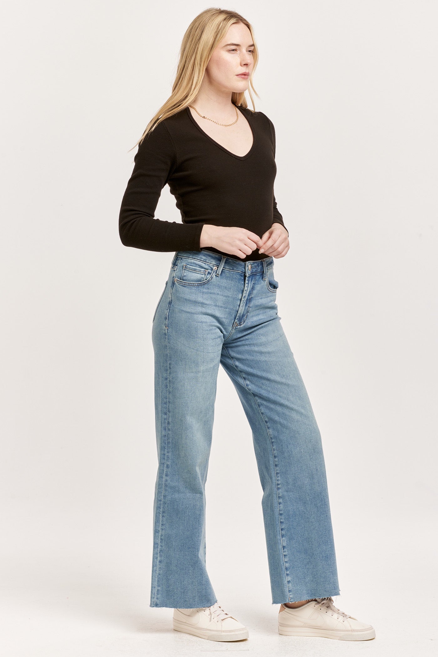 Fiona Wide Leg Super High Rise in Artic Denim by Dear John