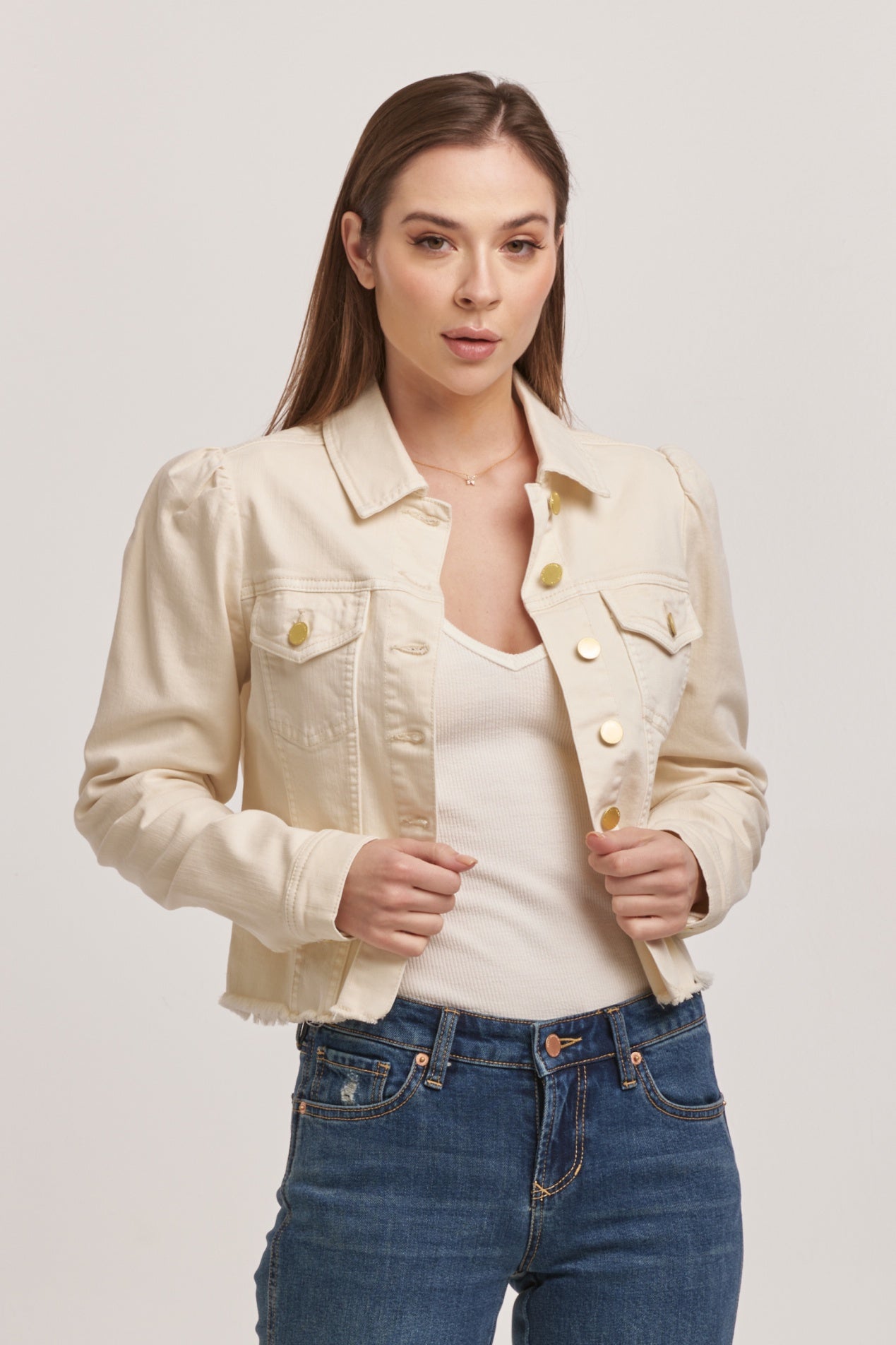 Roselyn Puff Sleeve Denim Jacket by Dear John