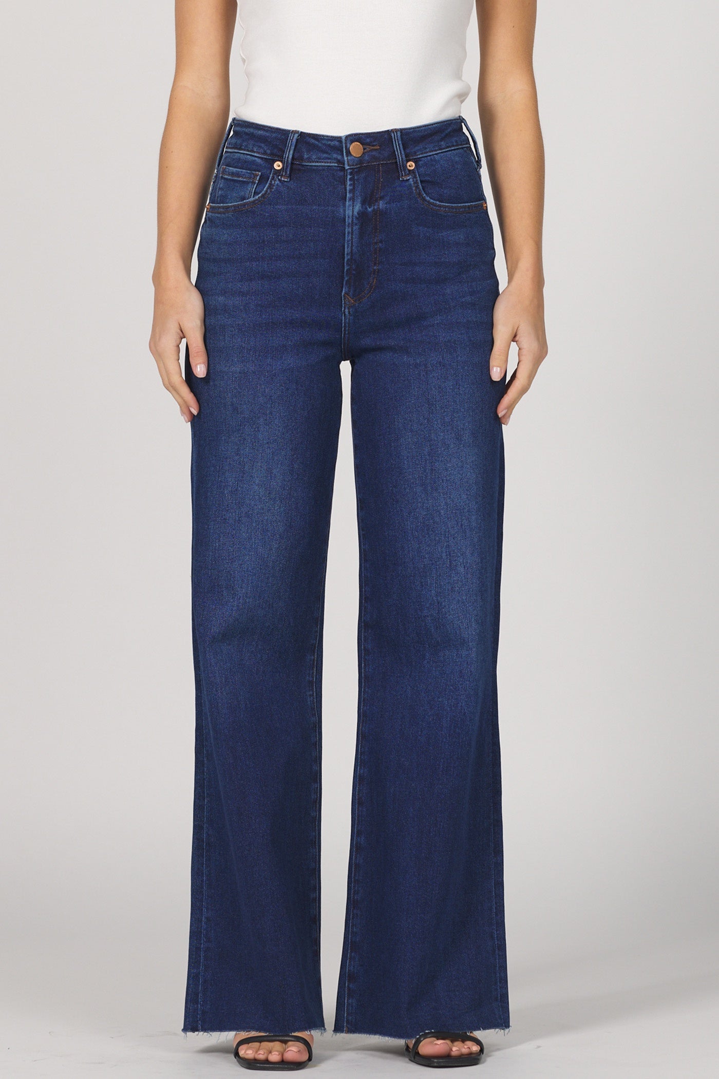 Fiona High Rise Clean Hem in Dark Knight by Dear John
