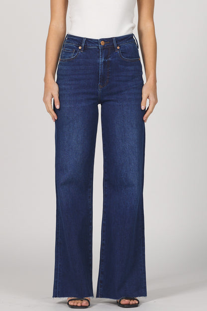 Fiona High Rise Clean Hem in Dark Knight by Dear John