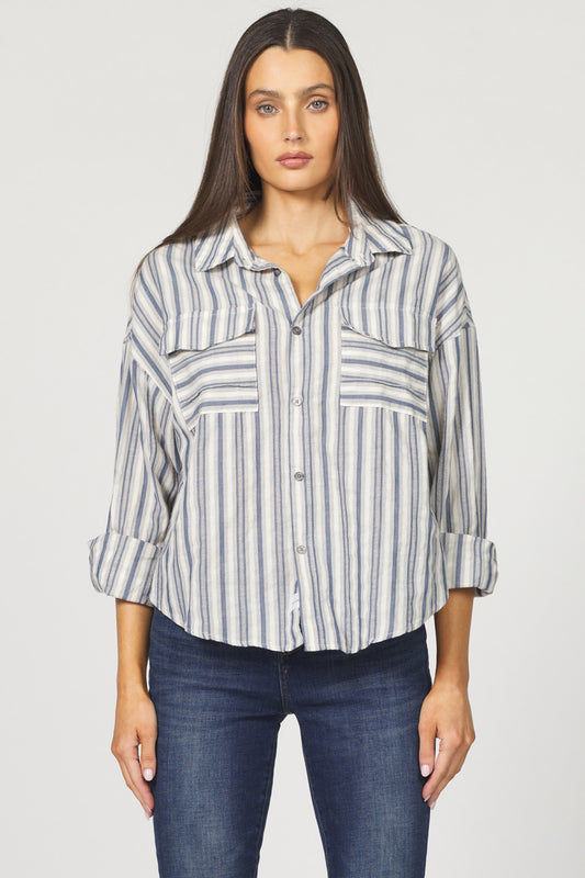 Adrianna in Dark Blue Stripe by Dear John