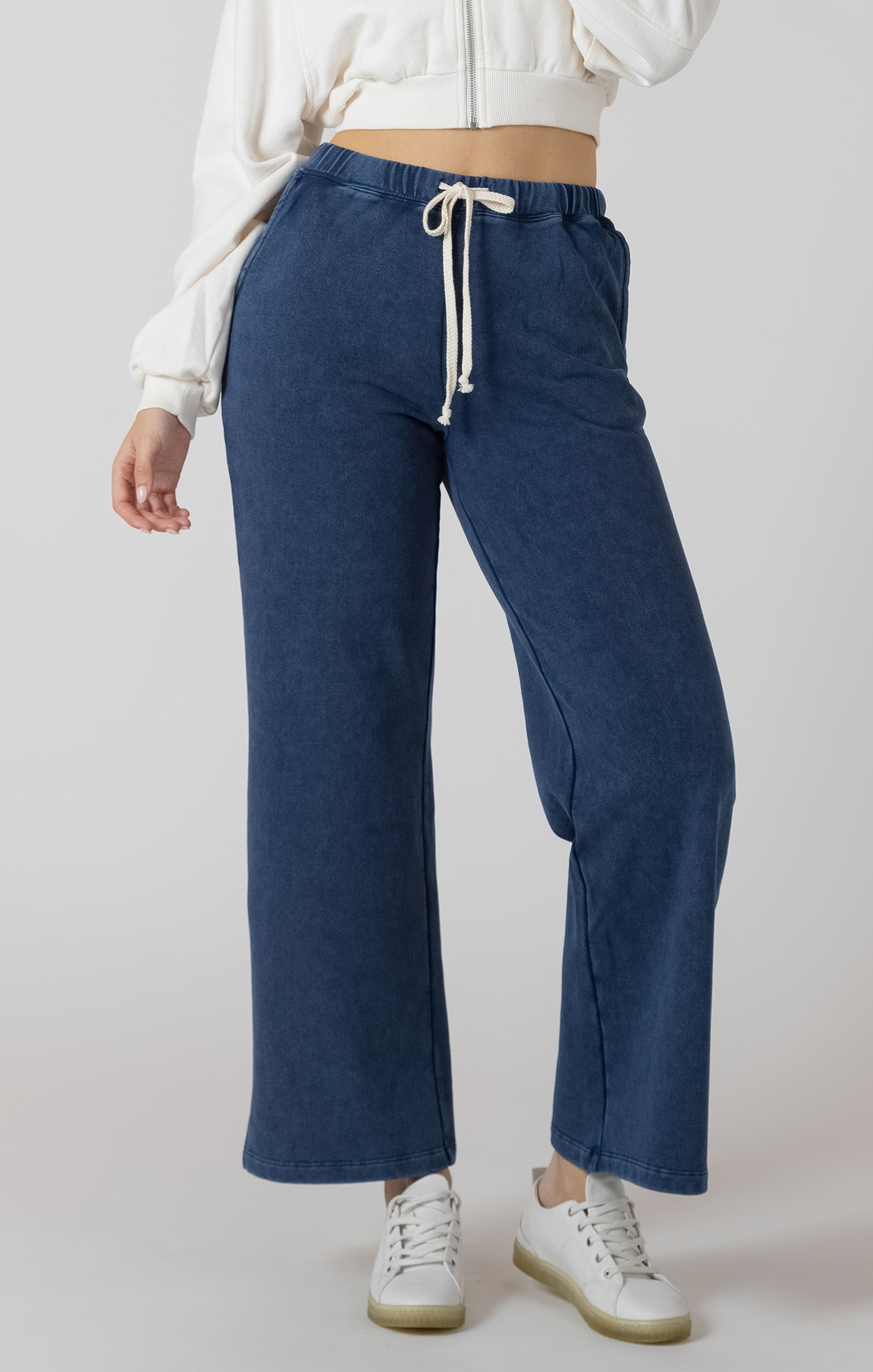 Comfy & Collected Knit Pants in Washed Indigo by Dex
