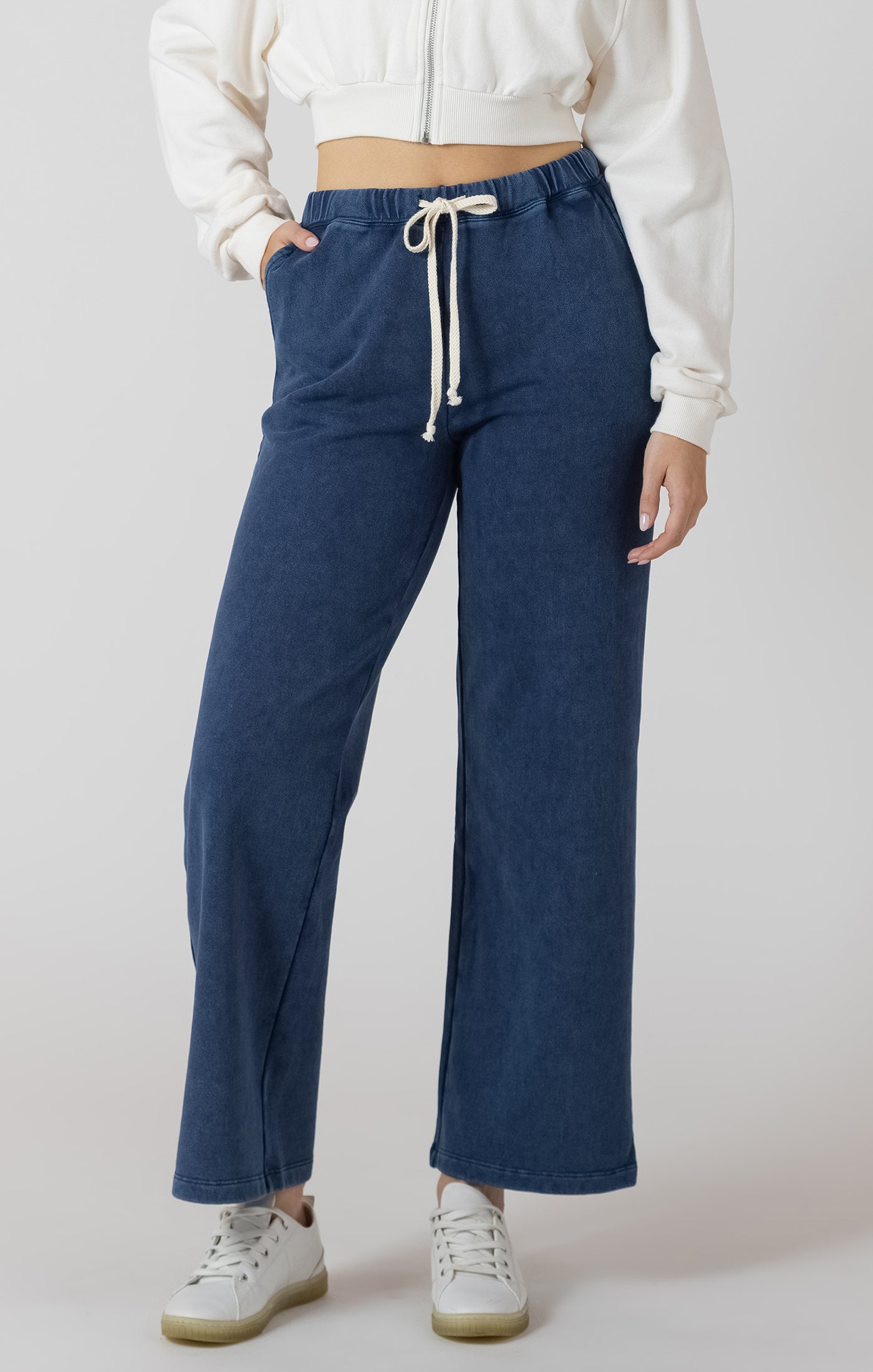 Comfy & Collected Knit Pants in Washed Indigo by Dex