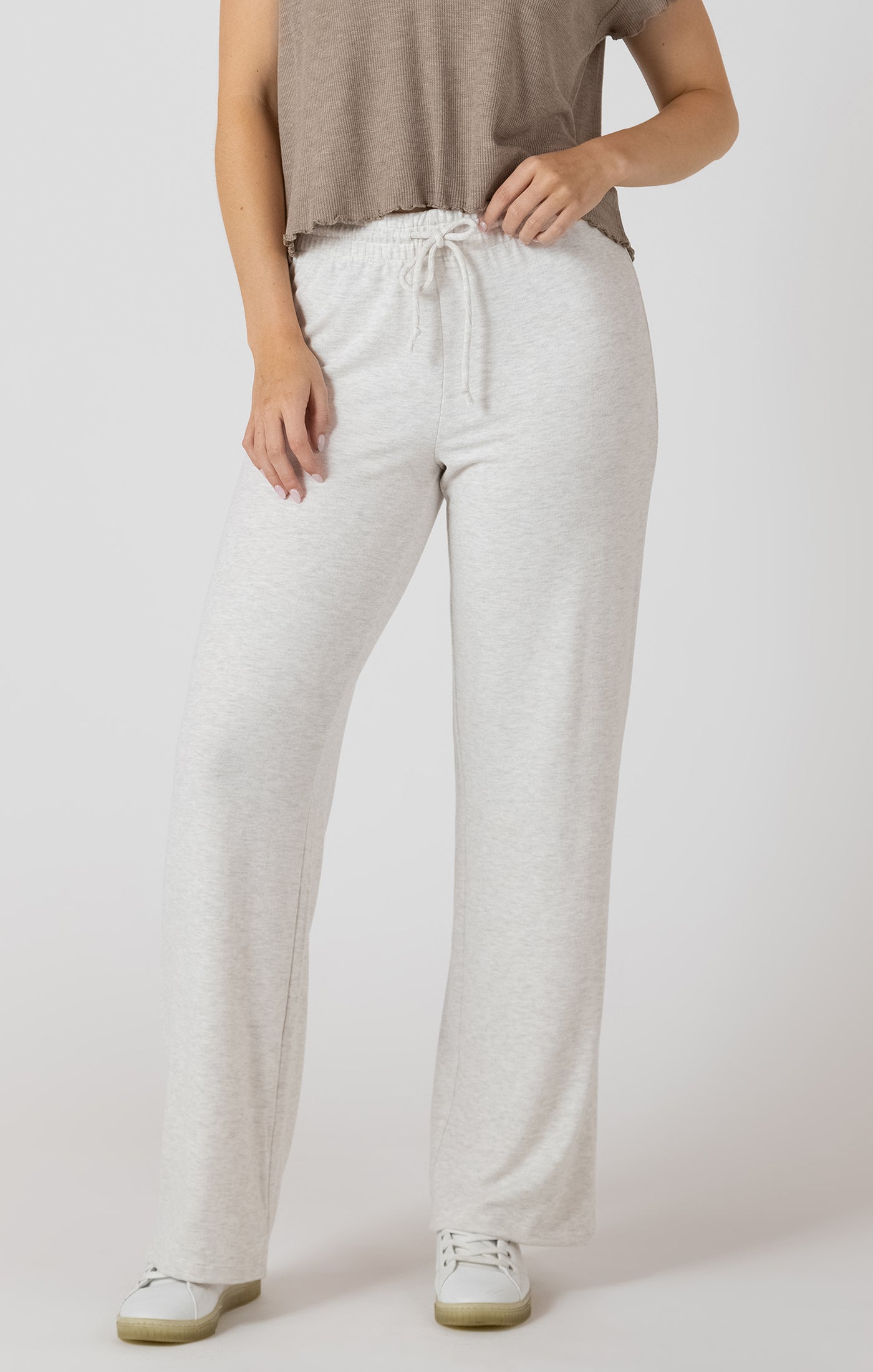 Easy Does It Knit Pants in Soft Oat Heather by Dex