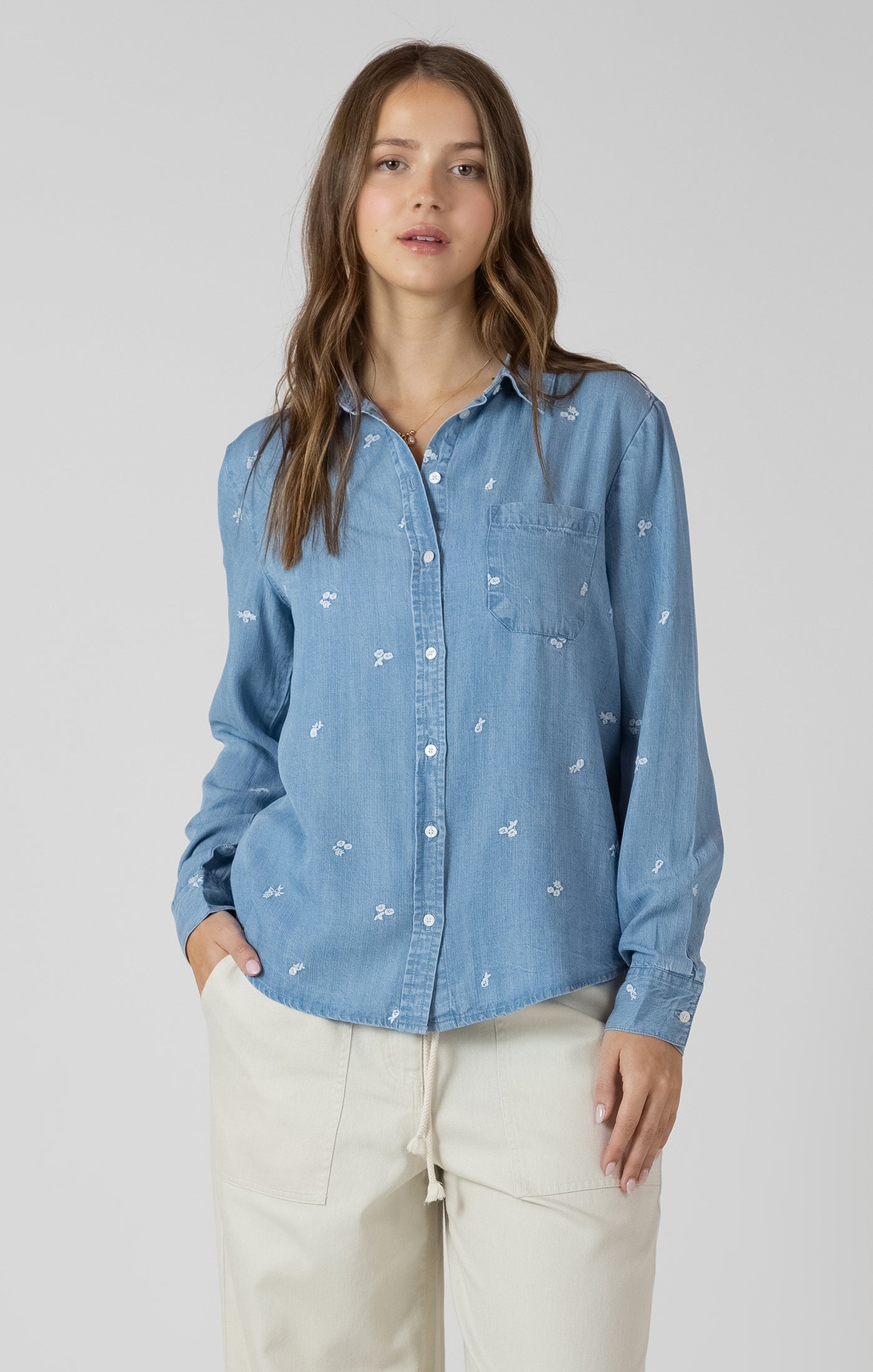 Little Blooms Denim Shirt by Dex