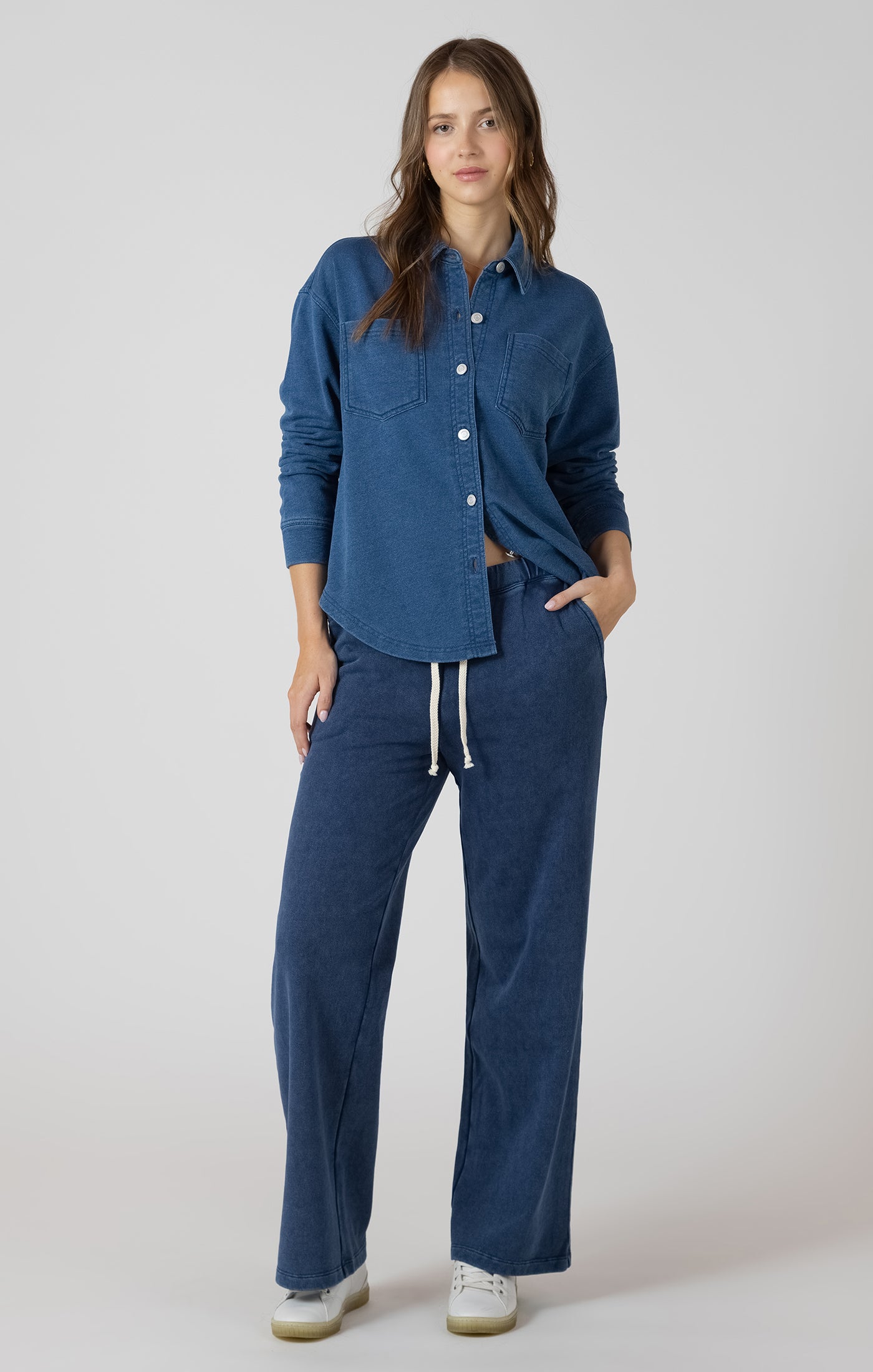 Comfy & Collected Knit Top in Washed Indigo by Dex