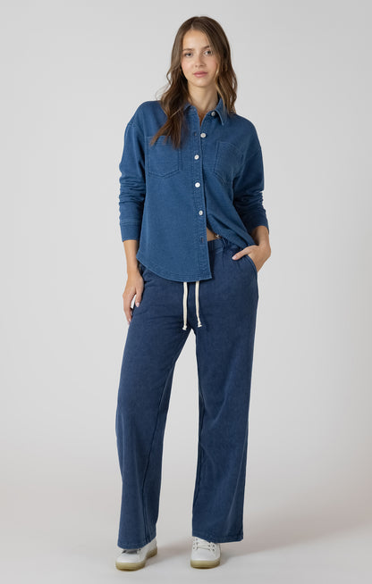 Comfy & Collected Knit Top in Washed Indigo by Dex