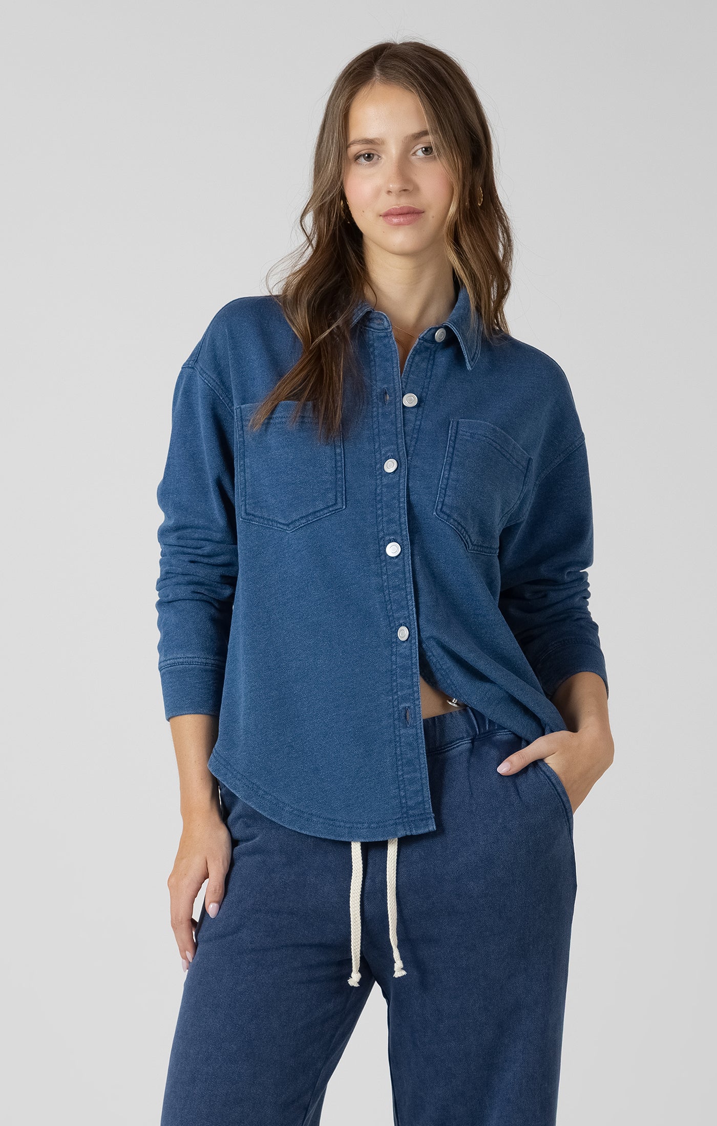 Comfy & Collected Knit Top in Washed Indigo by Dex