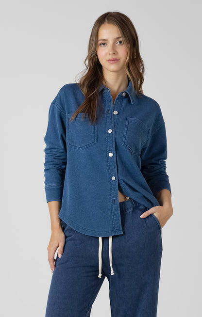 Comfy & Collected Knit Top in Washed Indigo by Dex