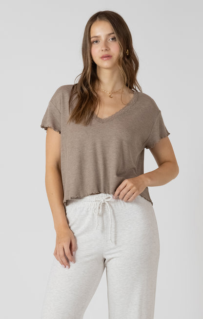 Latte Love Ribbed Lace Top
