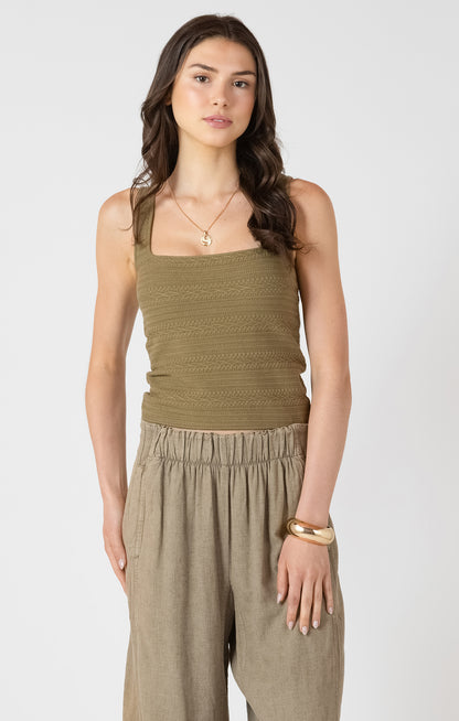 Olive Hour Knit Tank by Dex