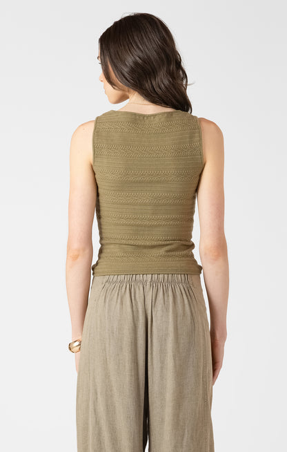 Olive Hour Knit Tank by Dex