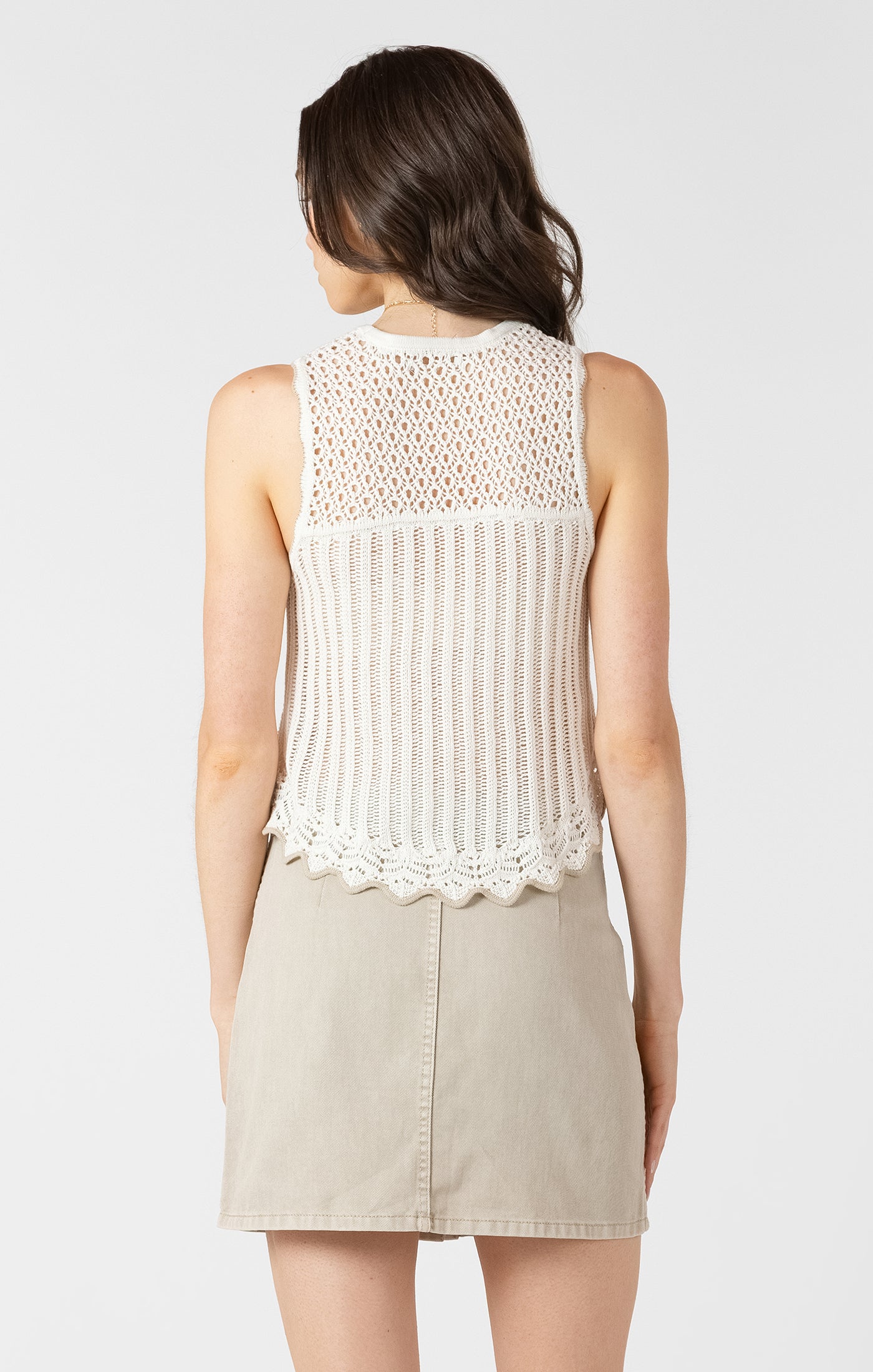 Ivory Bloom Crochet Tank by Dex