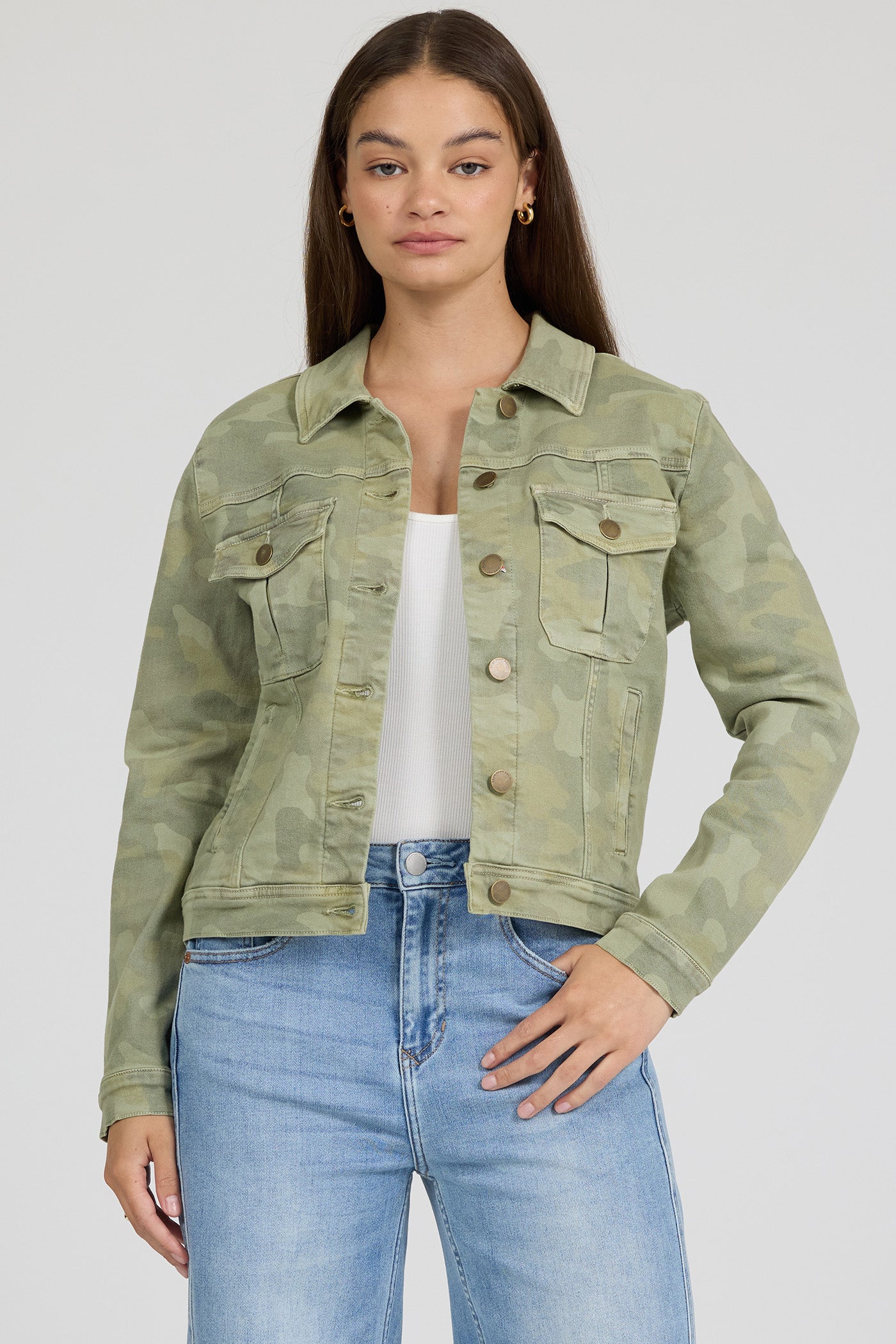 Ainsley Denim Jacket in Riviera Camo by Dear John