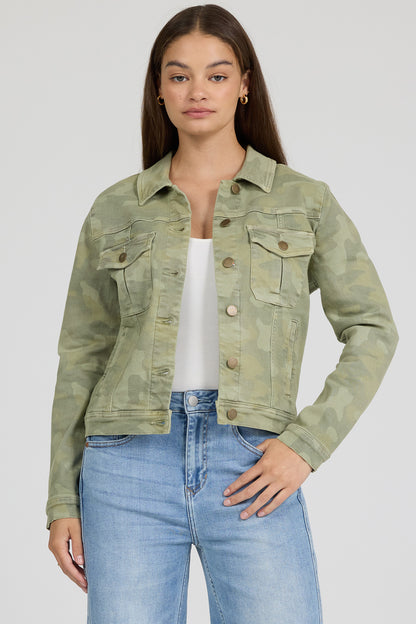 Ainsley Denim Jacket in Riviera Camo by Dear John