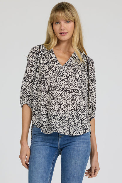 Costa Top in Black Pansey by Dear John