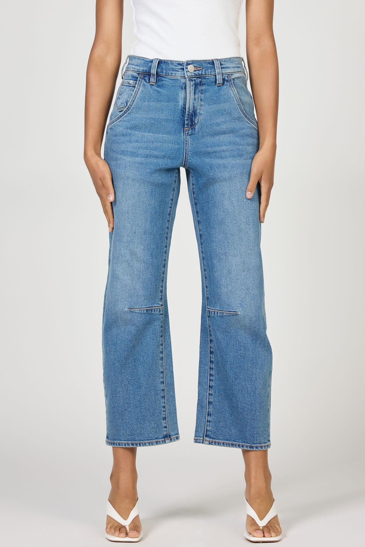 Lasso High Rise Barrel Leg Jeans in Kenia by Dear John