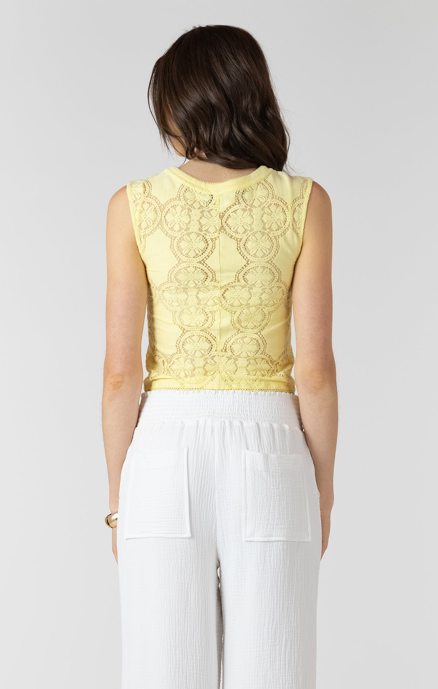 Hello Sunshine Lace Top in Lemon by Dex