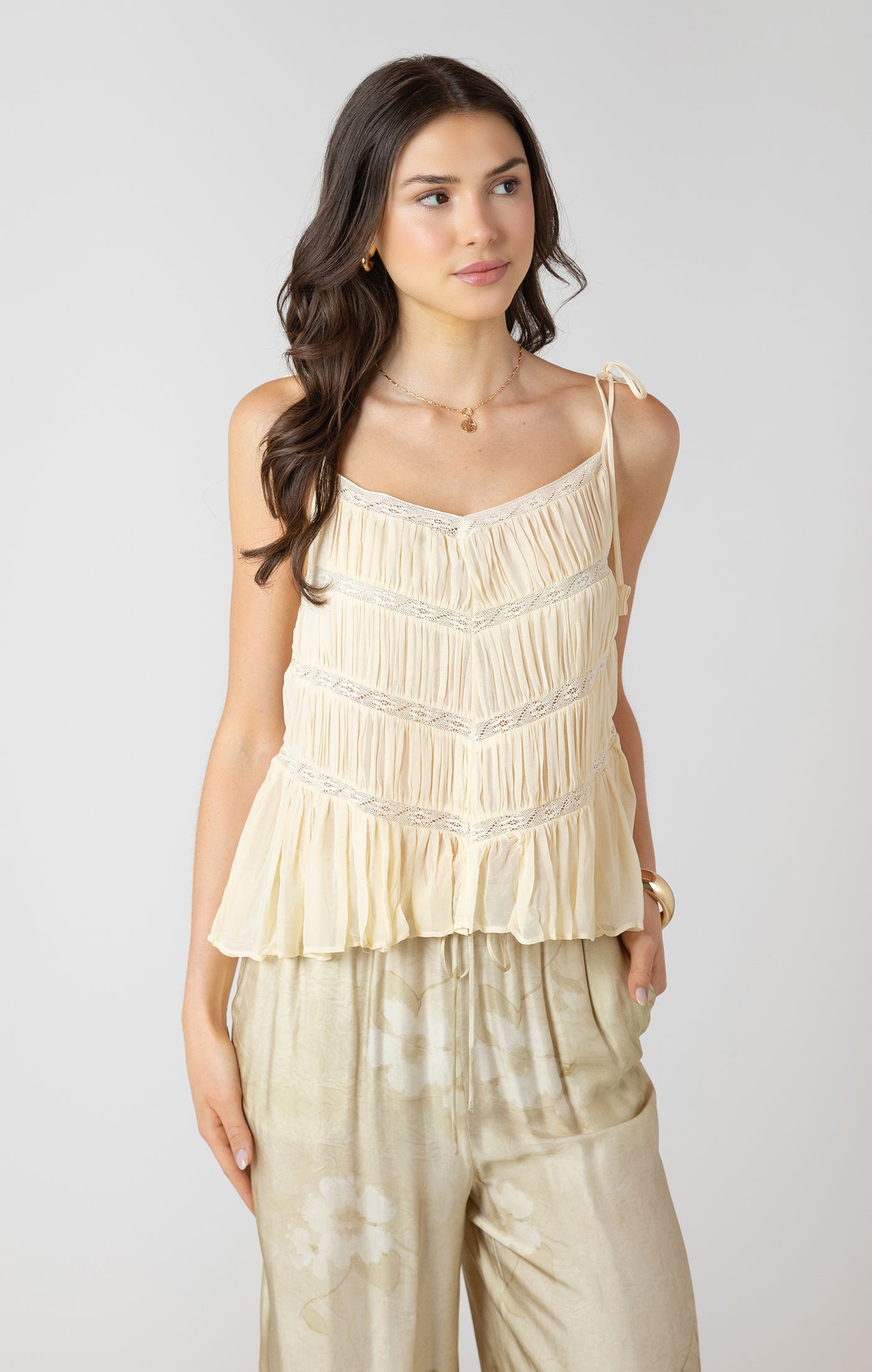 Soft Whispers Tank Top in Buttercream by Dex