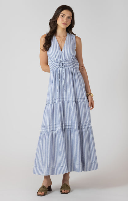 Harbor Maxi Dress in Chambray Stripe by Dex