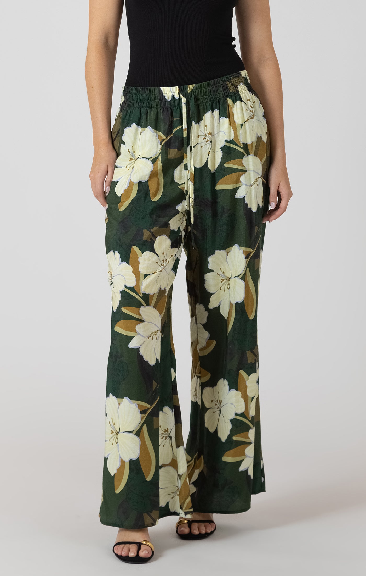 Palm Blossom Wide Leg Pants by Dex