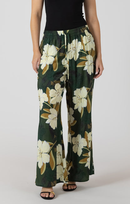 Palm Blossom Wide Leg Pants by Dex