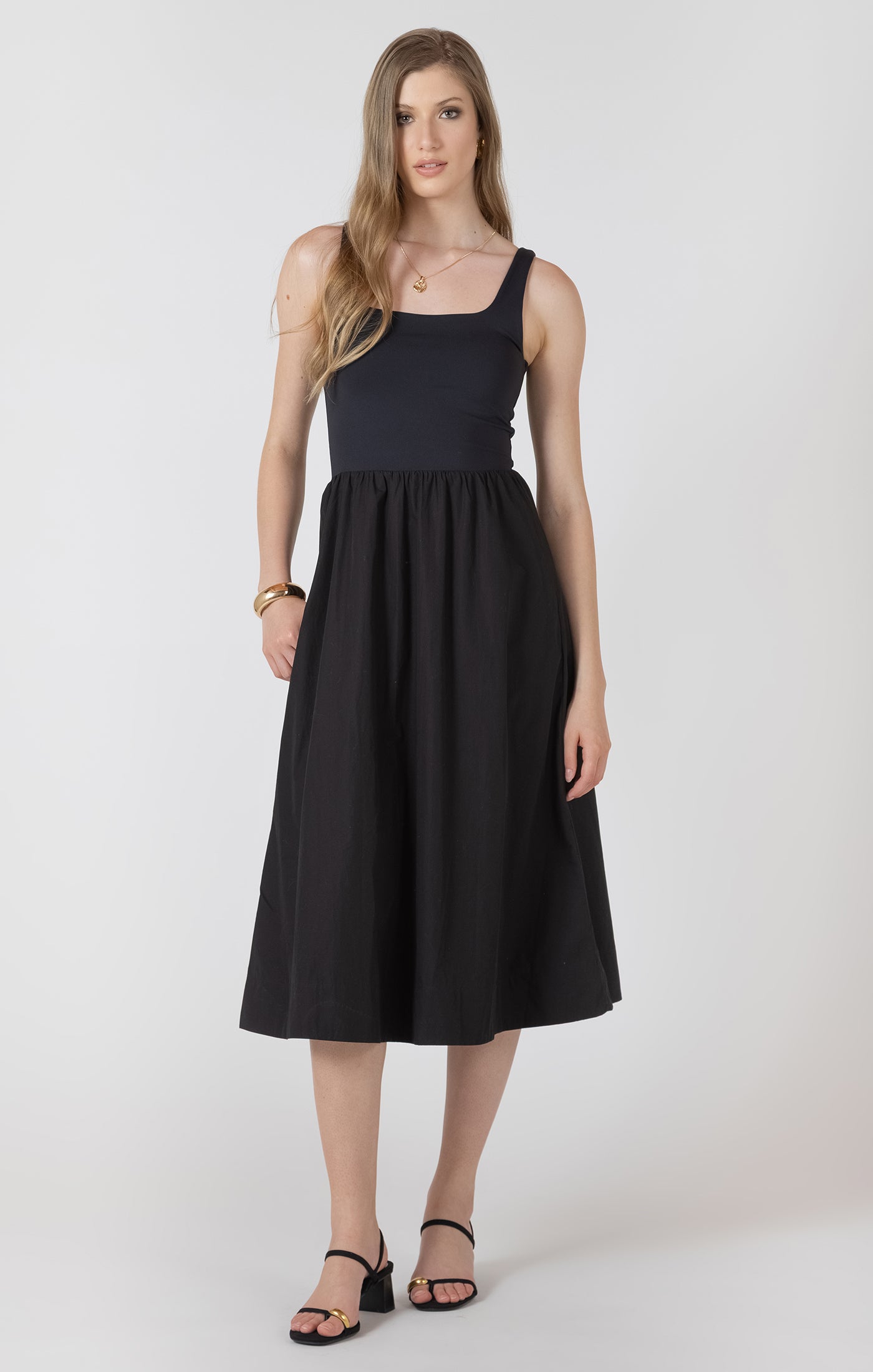 Midnight Grace Midi Dress in Black by Dex