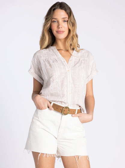 Carnation Top in Taupe by Thread & Supply