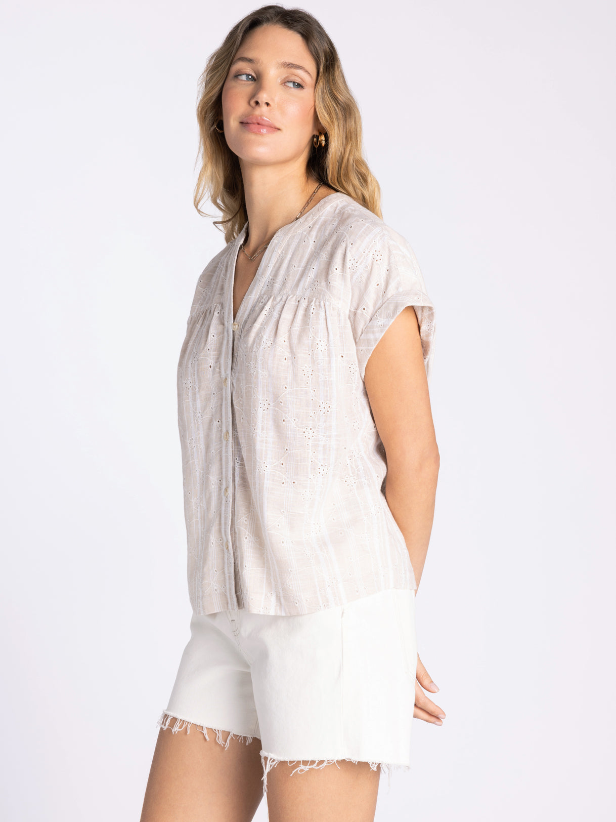 Carnation Top in Taupe by Thread & Supply