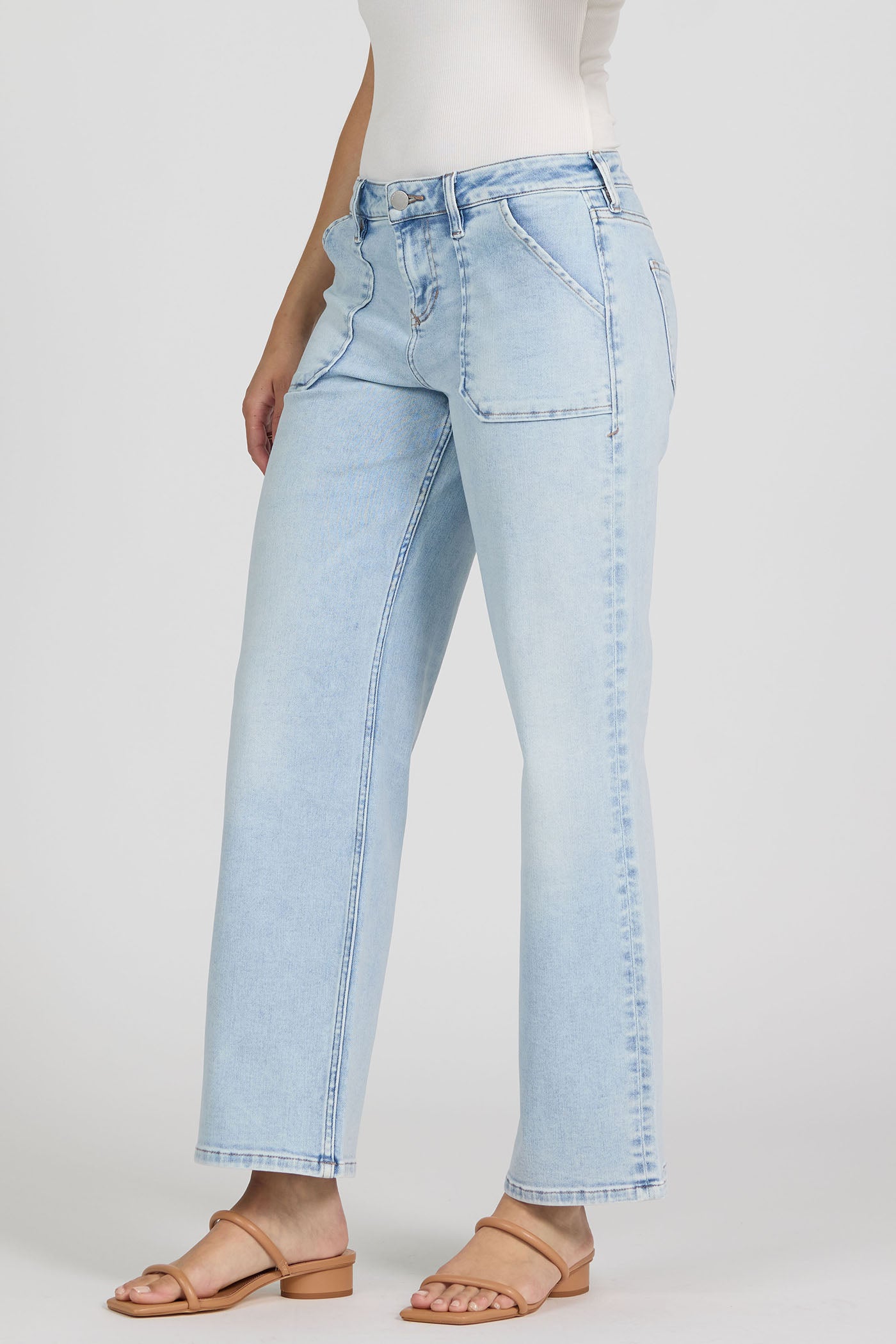 Taylor Mid Rise Jeans in French Cloud by Dear John