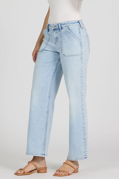 Taylor Mid Rise Jeans in French Cloud by Dear John