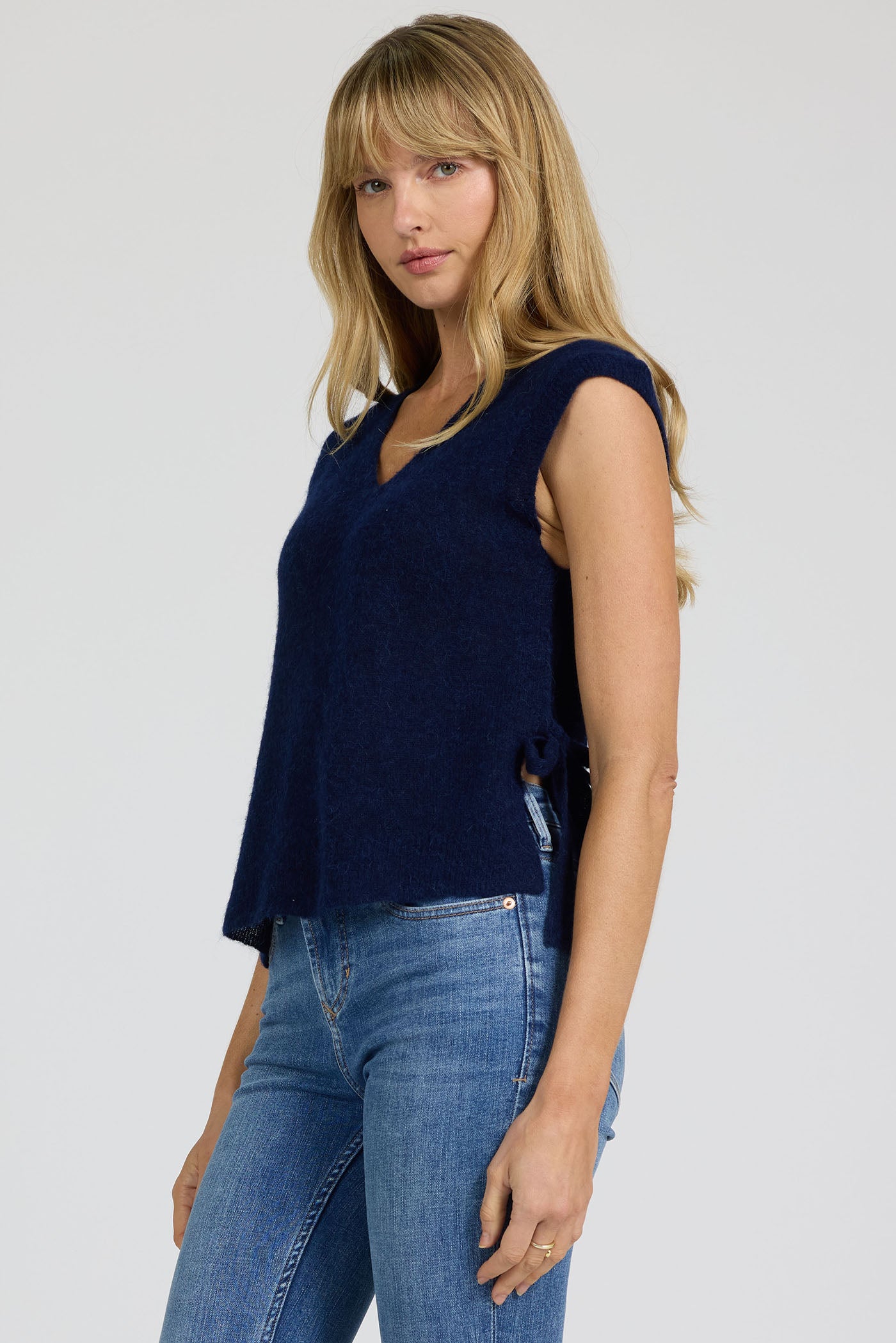 Esha Sweater Vest in Black Iris by Dear John