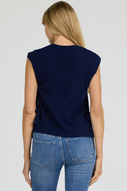 Esha Sweater Vest in Black Iris by Dear John